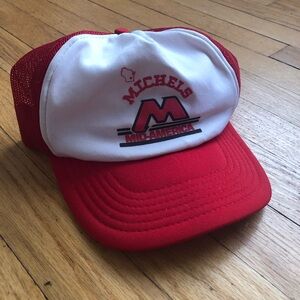 Vintage Red and White Trucker Hat